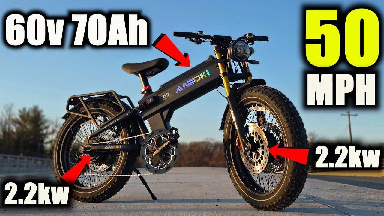 World's Biggest Ebike 2200W DUAL MOTOR Aniioki A9 PRO MAX 60V 70Ah BATTERY